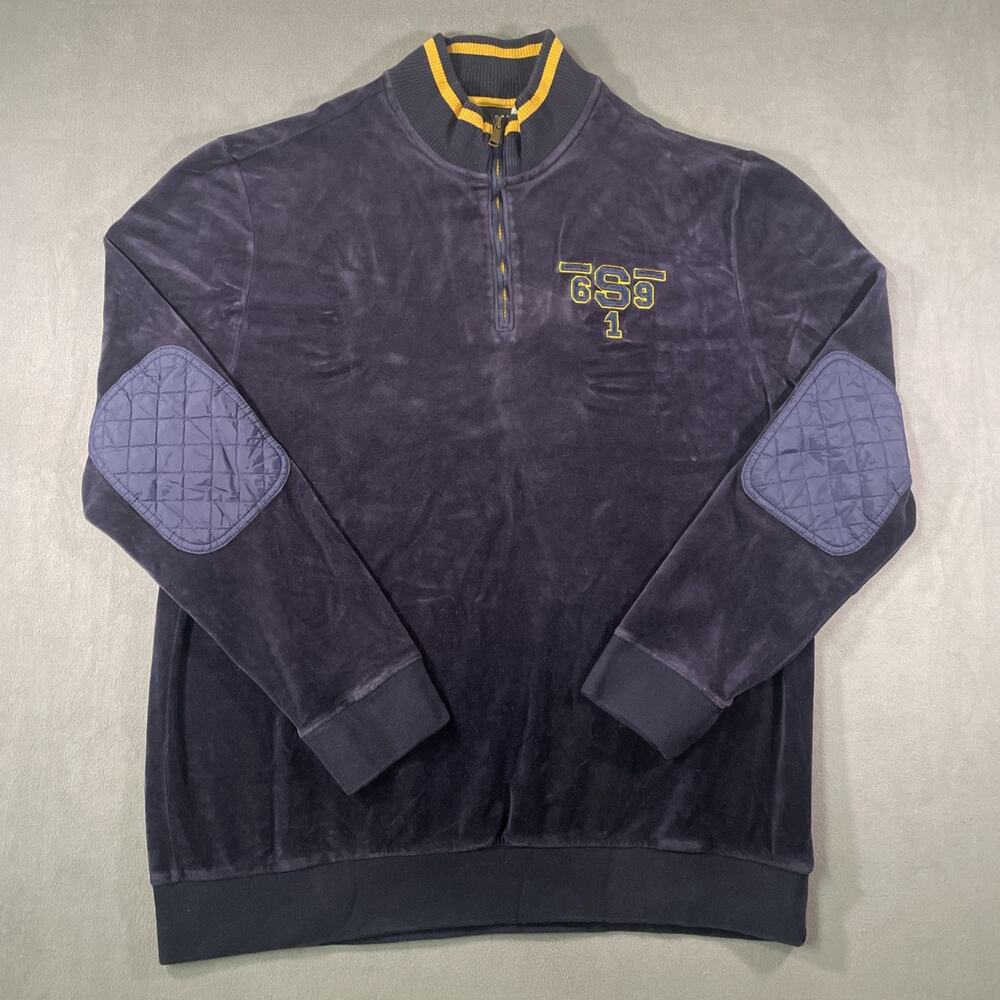 VTG Y2K Sean John Track Jacket Hip Hop Full Zip Elbow Patch Mock Neck Men’s 3XL